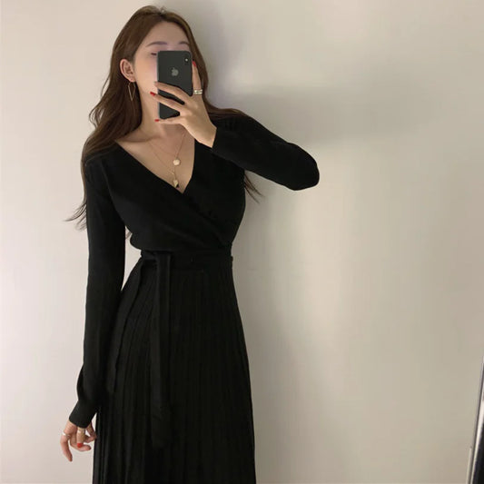 V-Neck High Waist Belt Suit for Women